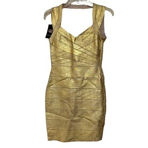 Celebritystyle Gold spandex dress NWT